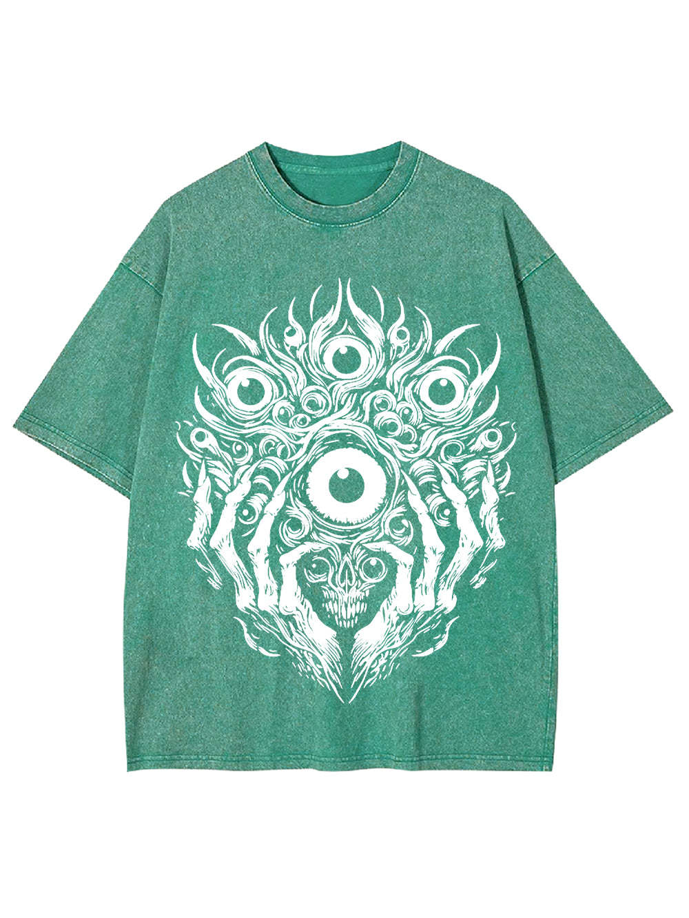 Skull Of Many Eyes Washed Tshirt