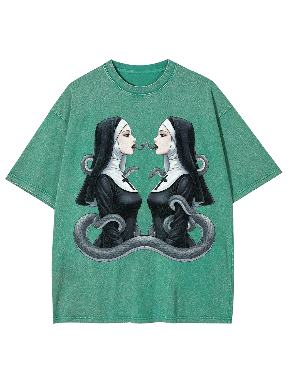 The Twin Serpent Nuns Washed Tshirt