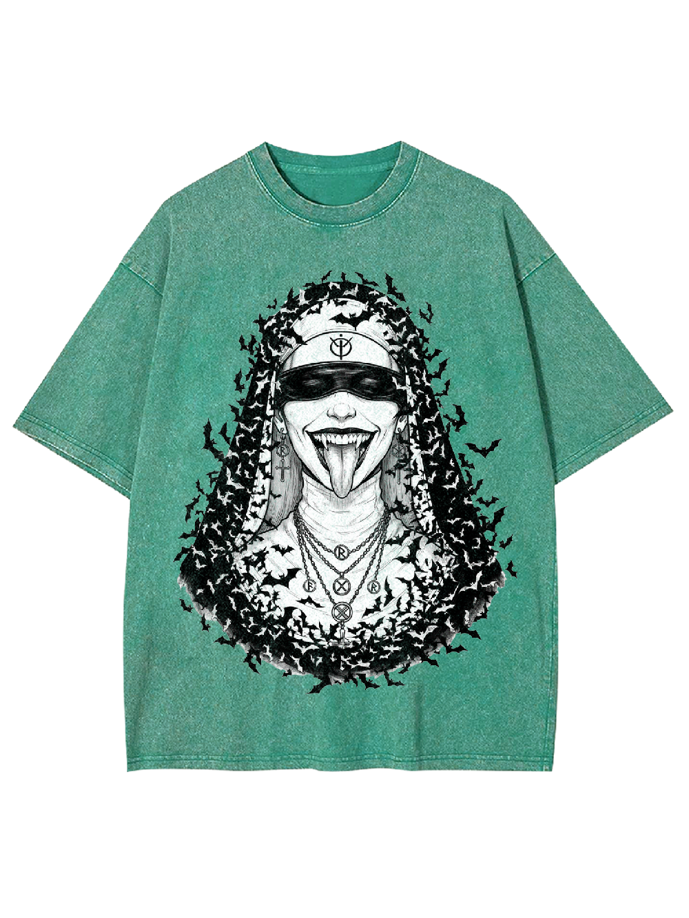 Bat Goth Nun Washed Tshirt