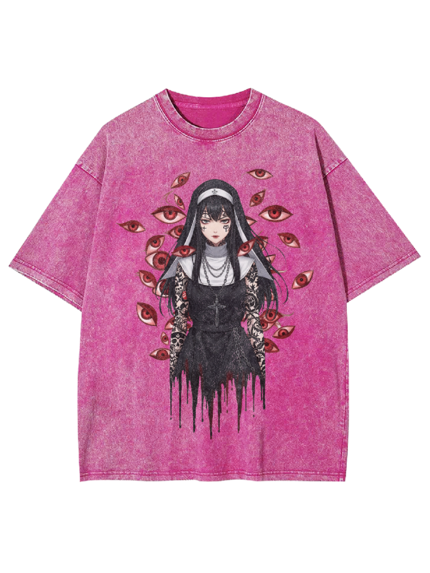 Multi-Eyed Nun Washed Tshirt