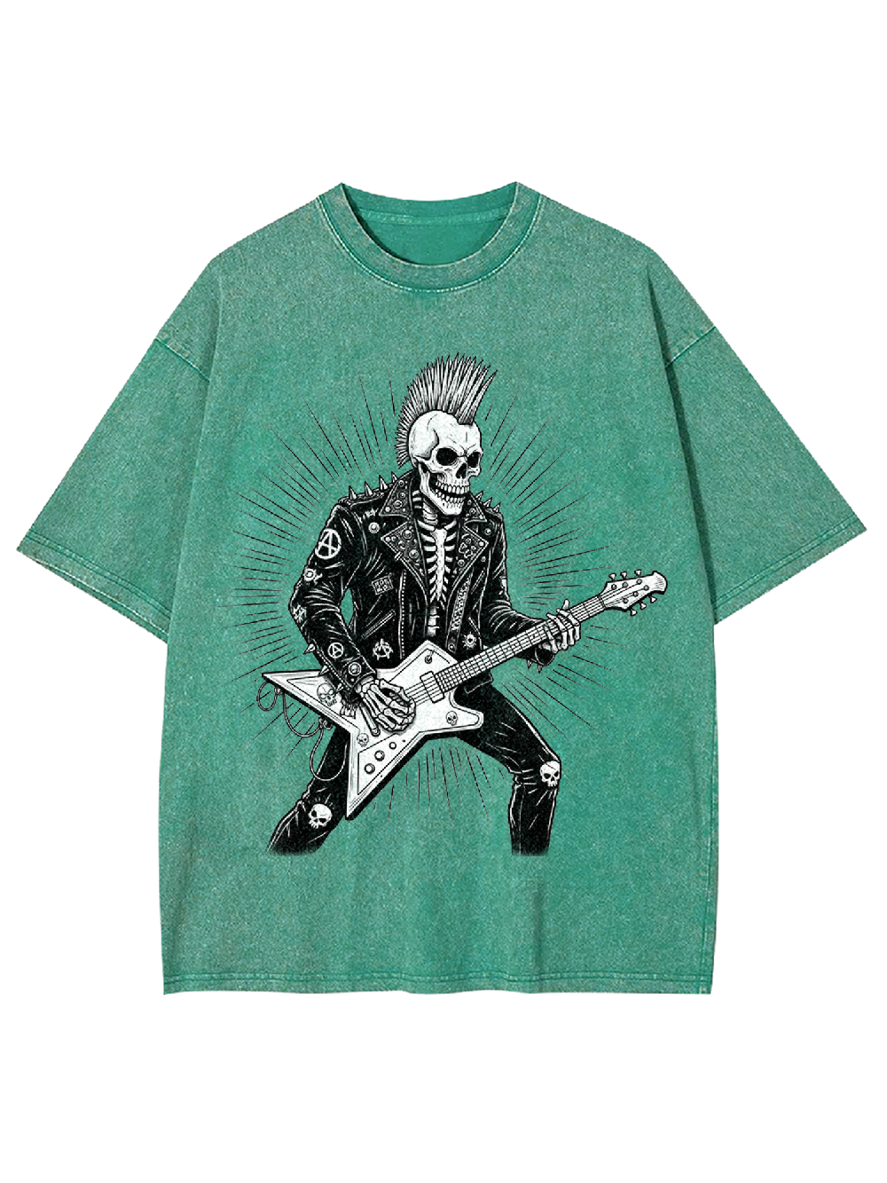 Punk Skull Guitarist Washed Tshirt
