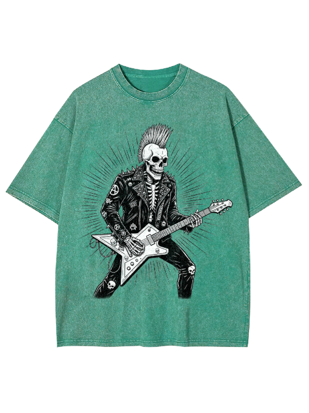 Punk Skull Guitarist Washed Tshirt