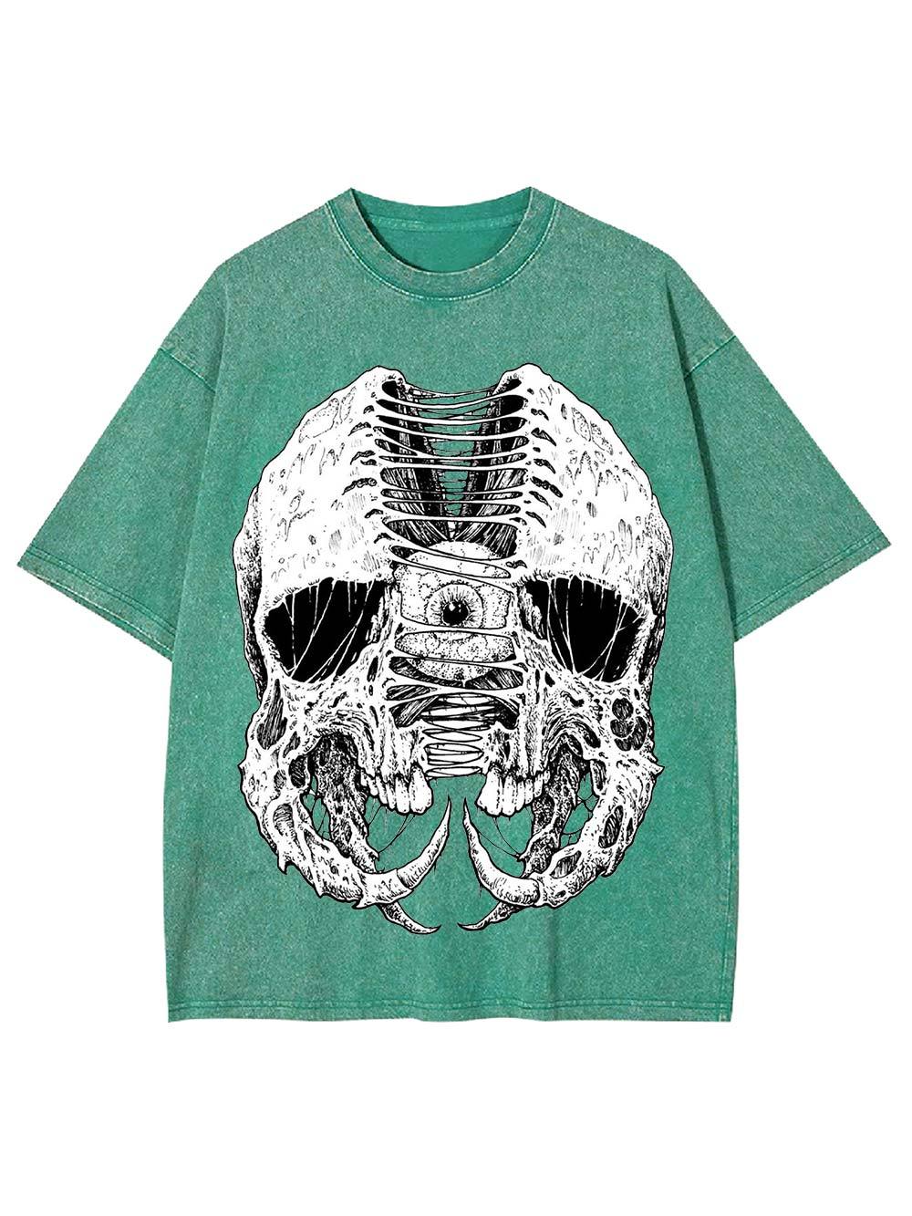 Laced Skull Washed Tshirt-ClassyOutlaw Sale