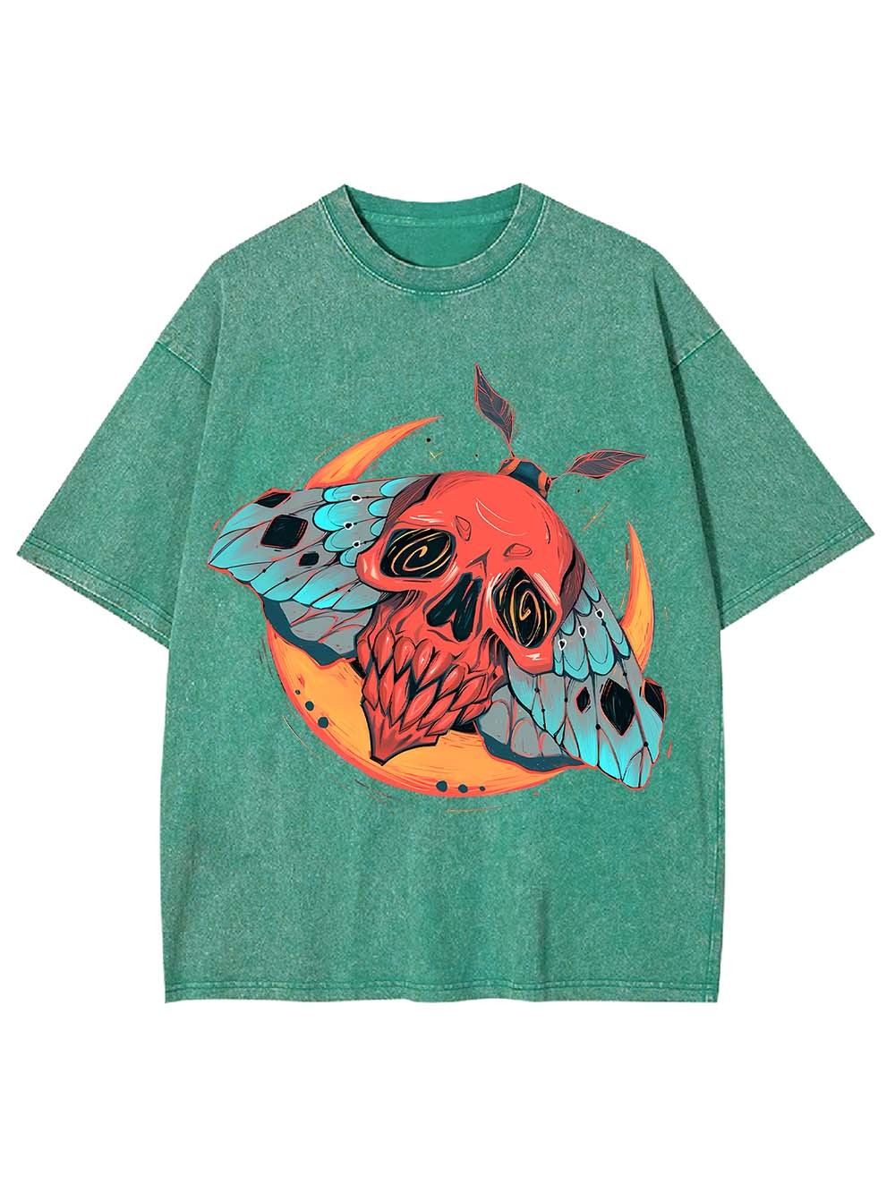 Skull Moth Eclipse Washed Tshirt