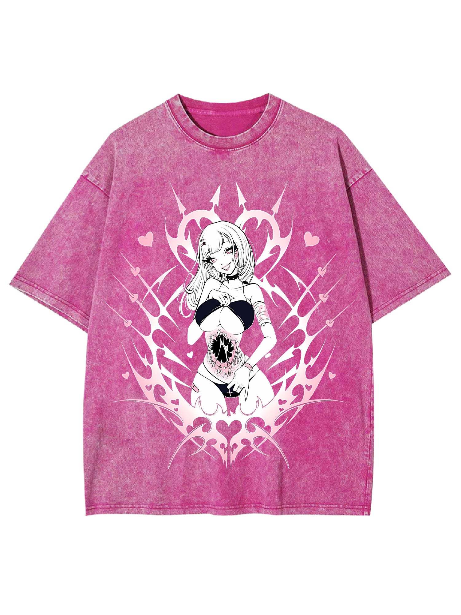 Hollow Heart Washed Tshirt