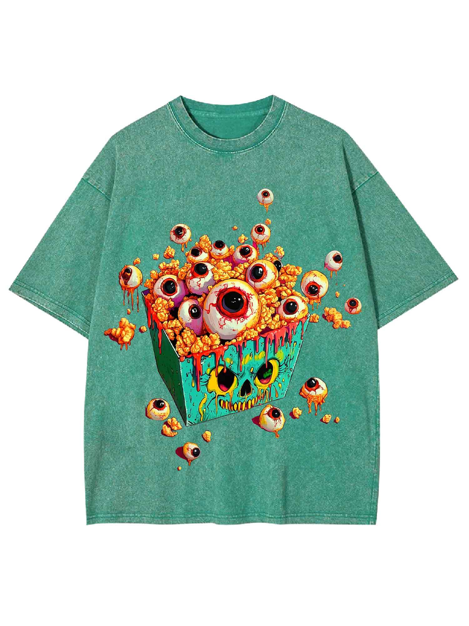 EYEBALL POPCORN  WASHED TSHIRT
