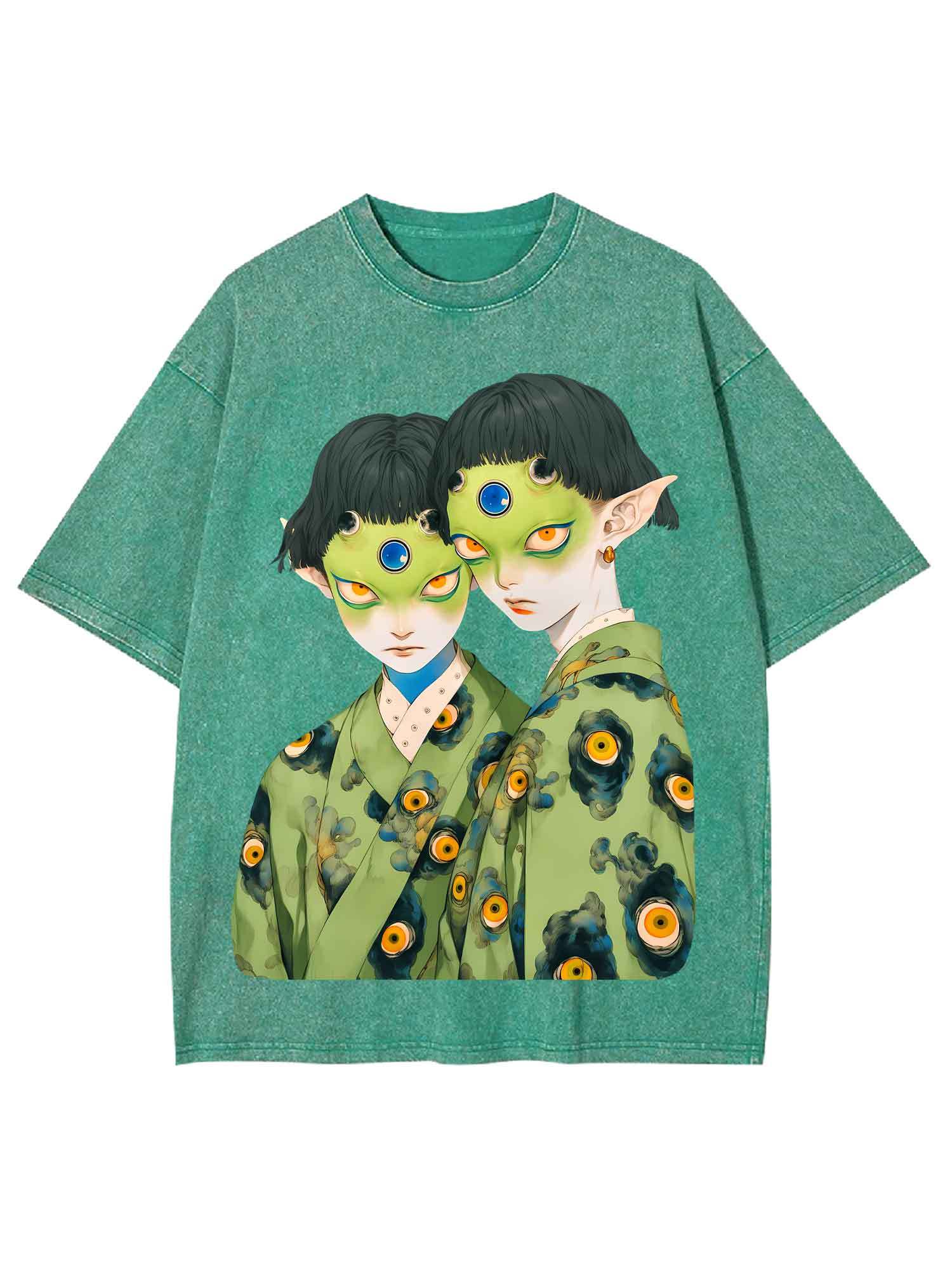 MULTI-EYED TWINS WASHED TSHIRT