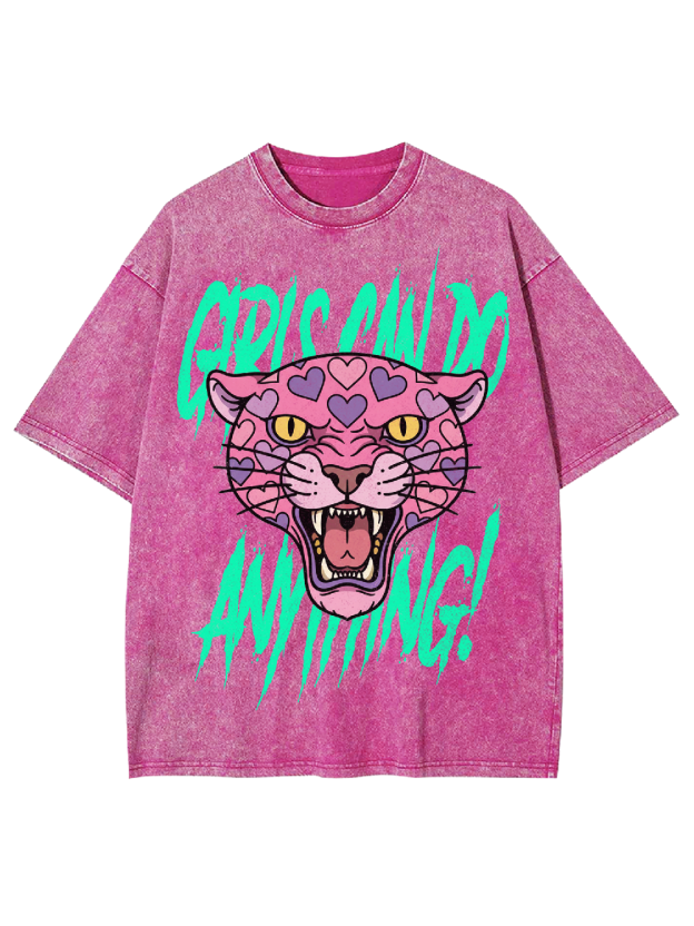 Girls can do anything Washed Tshirt