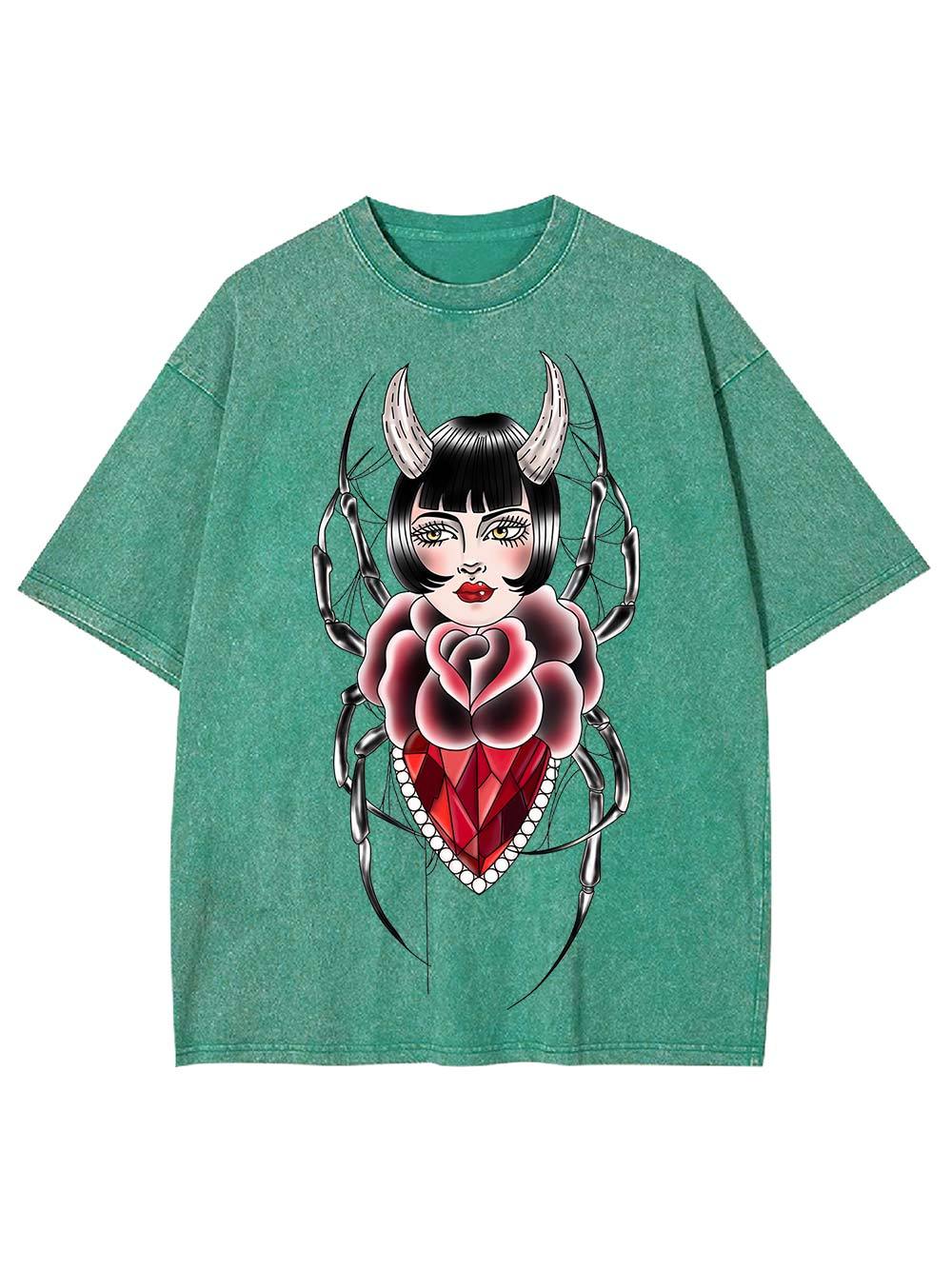 Horned Siren Spider Washed Tshirt