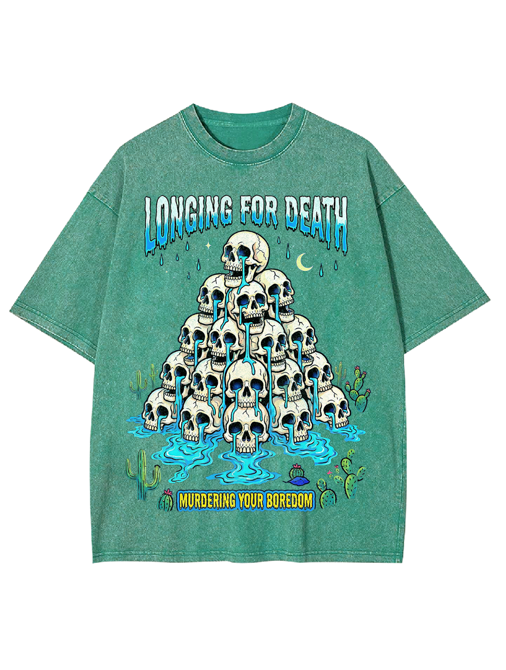 Longing for death Murdering your boredom Washed Tshirt