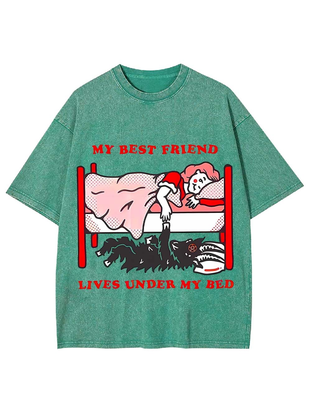 My Best Friend Lives Under My Bed Washed Tshirt