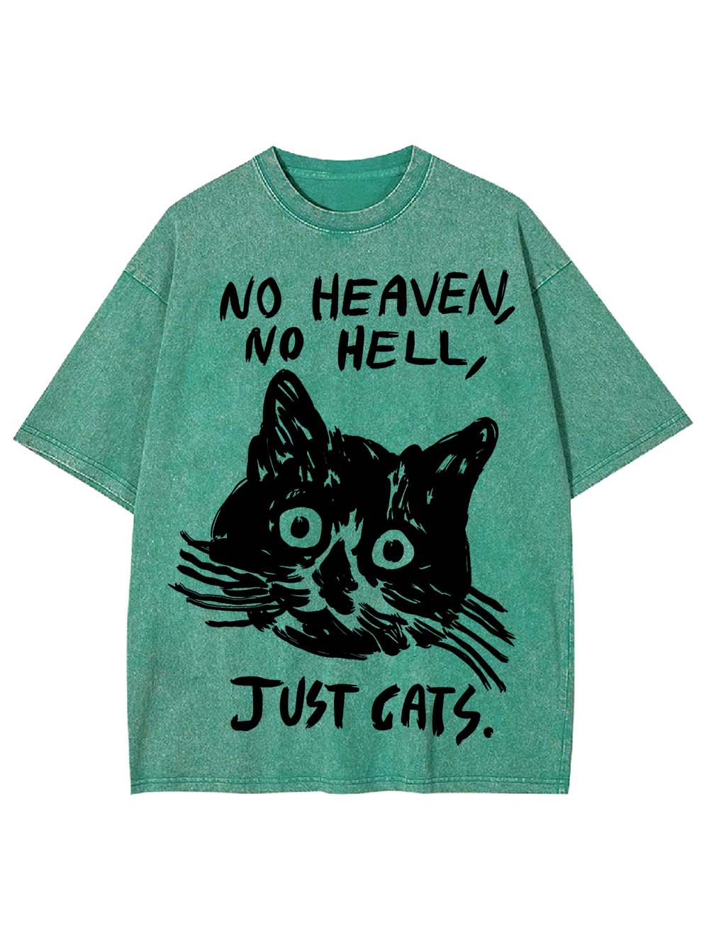 No Heaven, No Hell, Just Cats Washed Tshirt