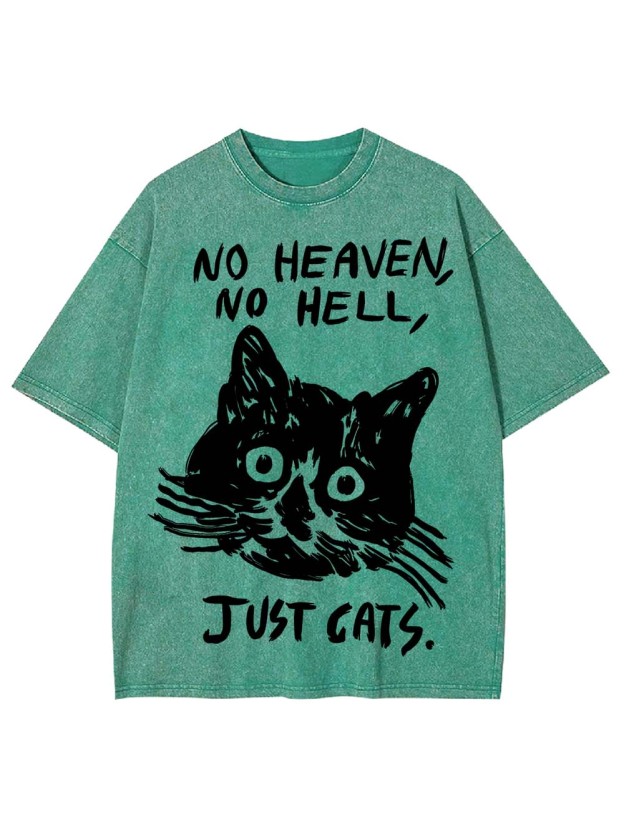 No Heaven, No Hell, Just Cats Washed Tshirt
