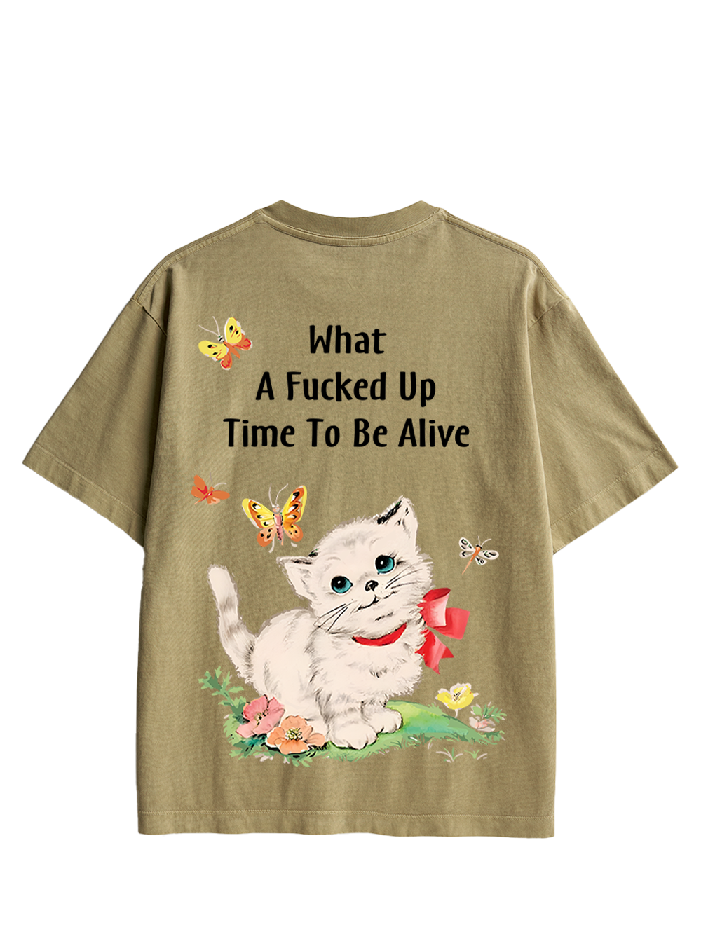 Cute Crisis Double Sided Print Washed TShirt