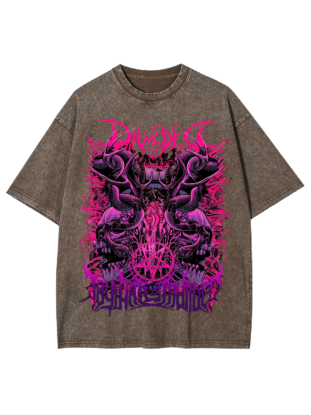 Darkcore Neon Hell Oversized Washed Tshirt