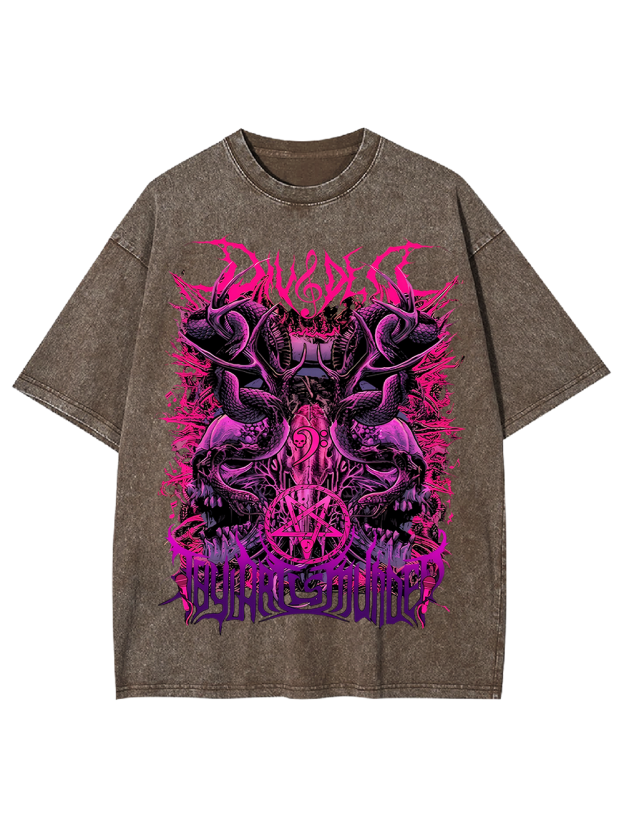Darkcore Neon Hell Oversized Washed Tshirt