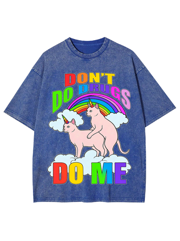 Unicorns Behaving Badly Cat Washed Tshirt