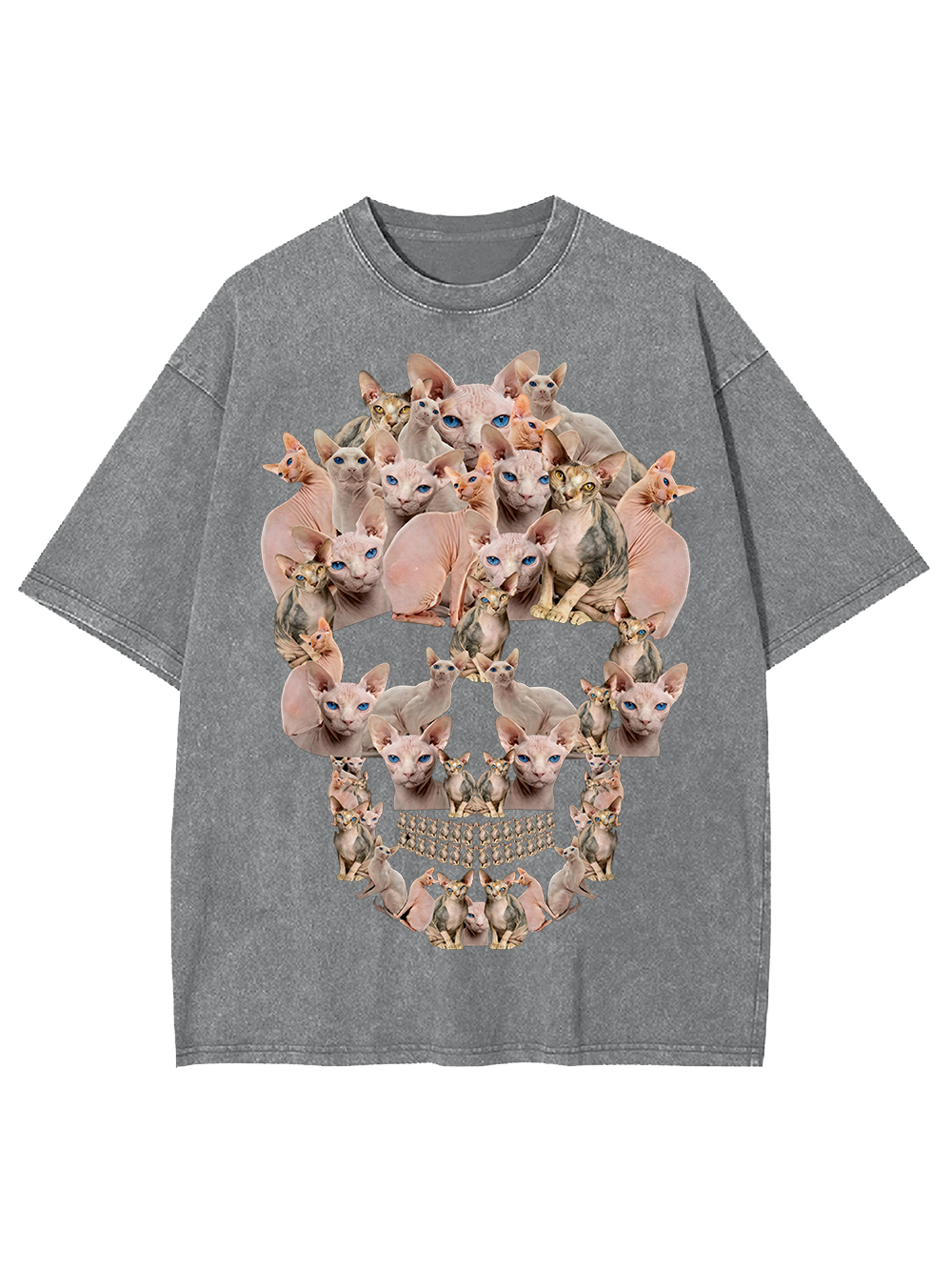 Feline Skull Society Washed Tshirt