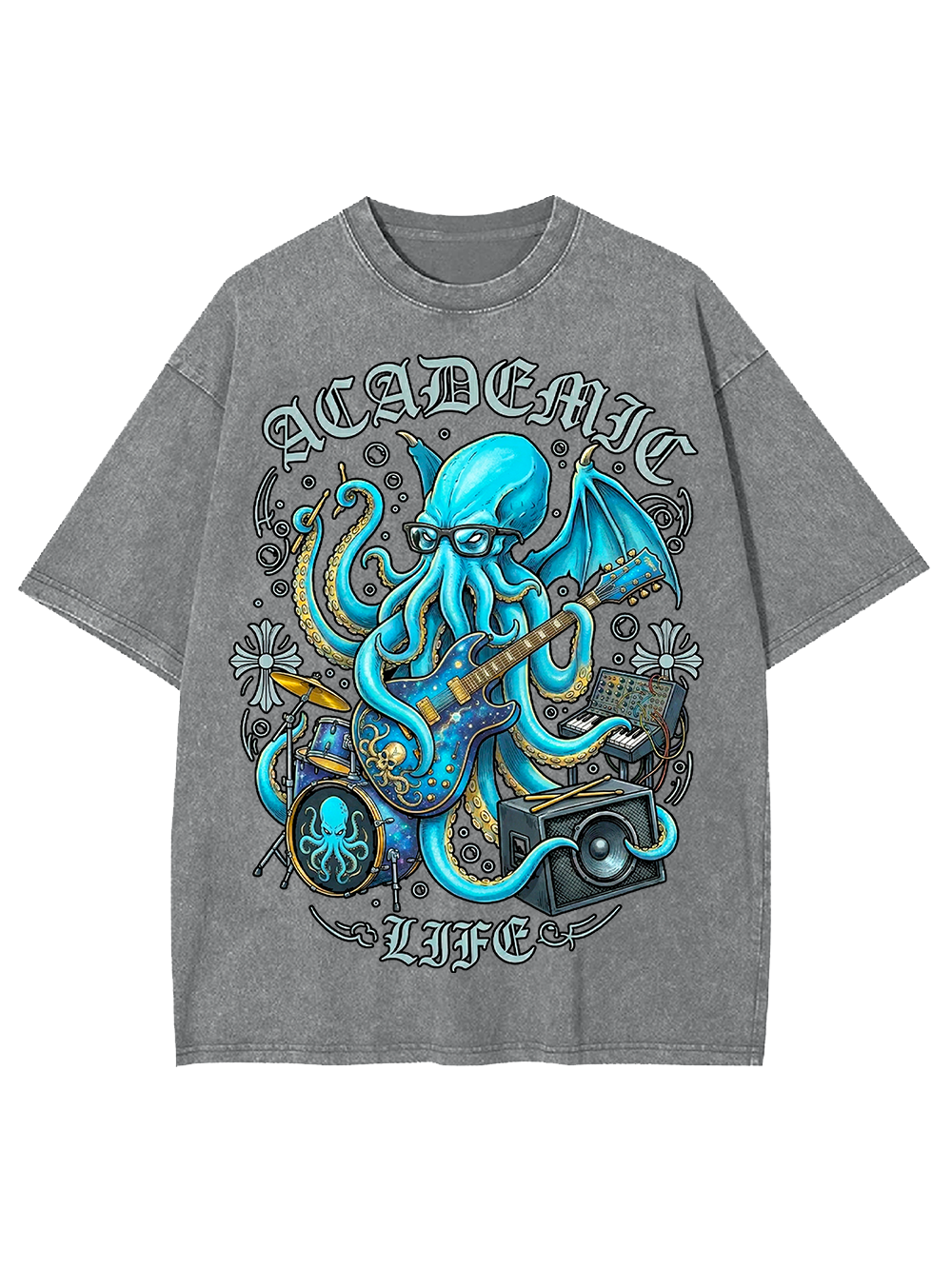 Nerdcore Kraken Washed Tshirt