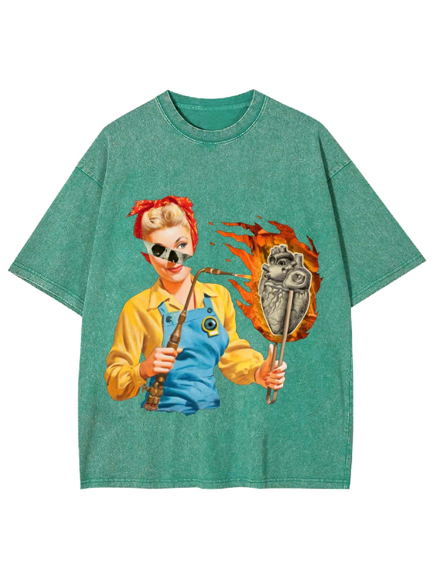 Burning Heart Washed Tshirt