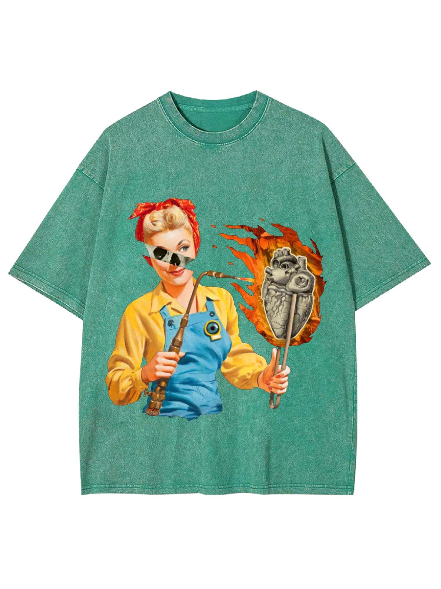 Burning Heart Washed Tshirt