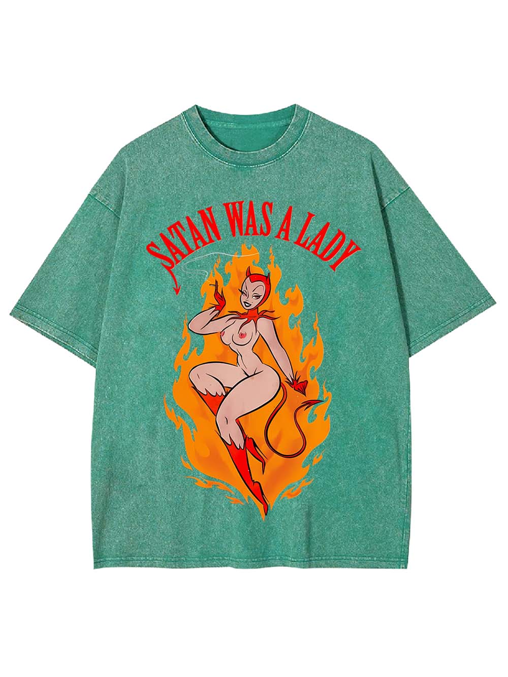 Satan Was A Lady Washed Tshirt