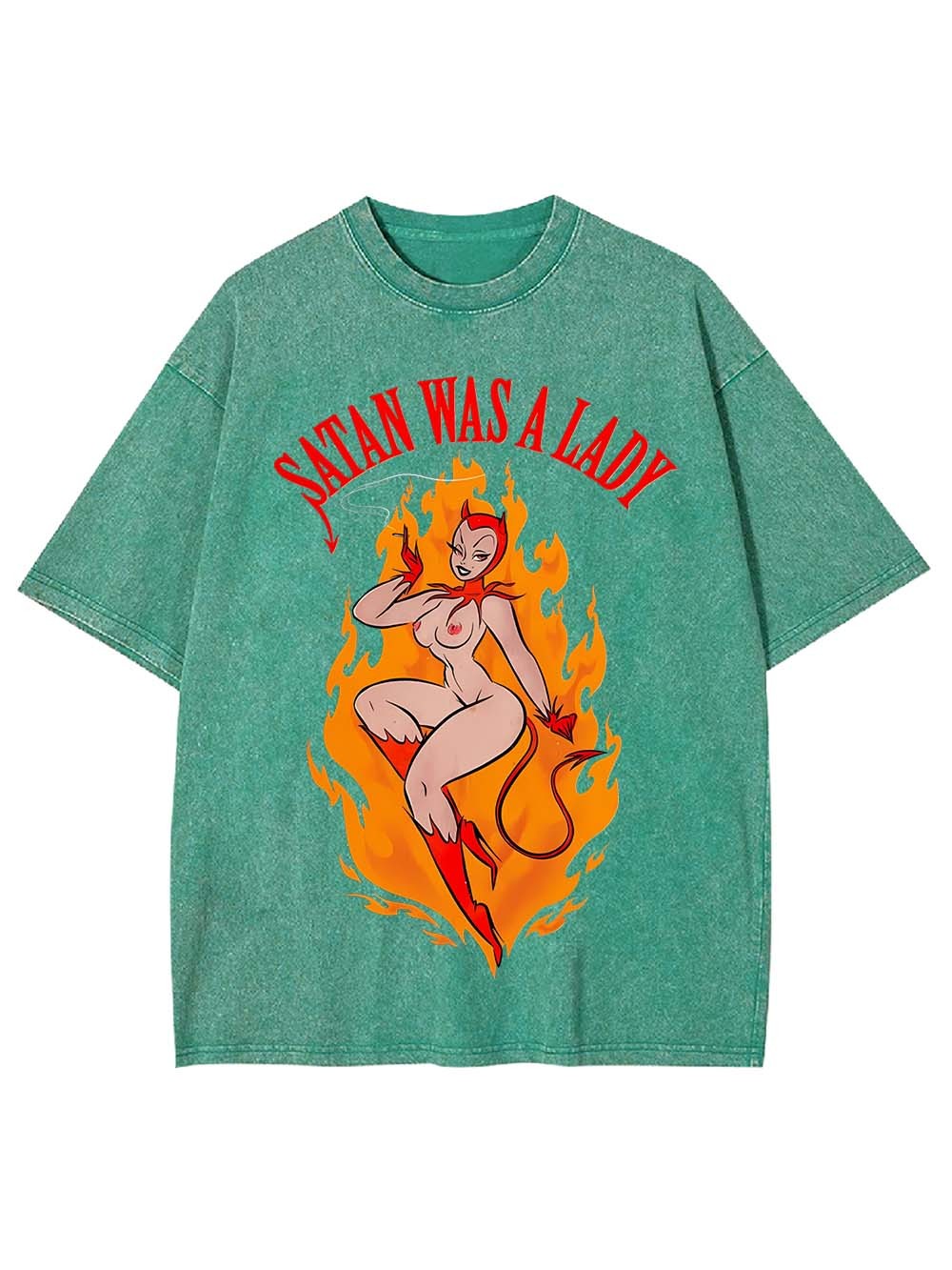 Satan Was A Lady Washed Tshirt