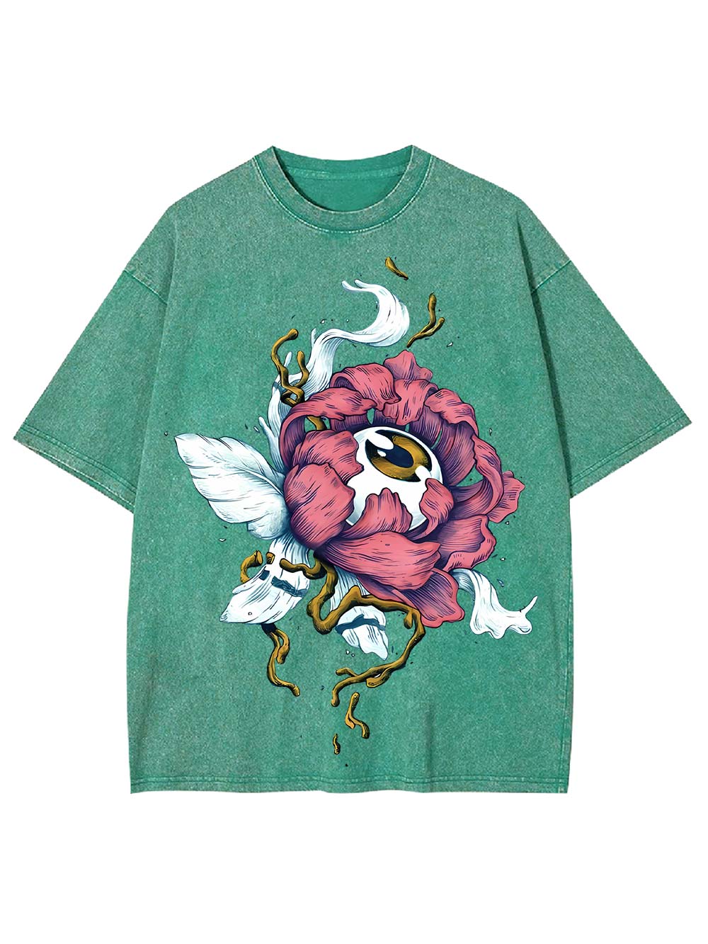 Floral Eye Fusion Washed Tshirt