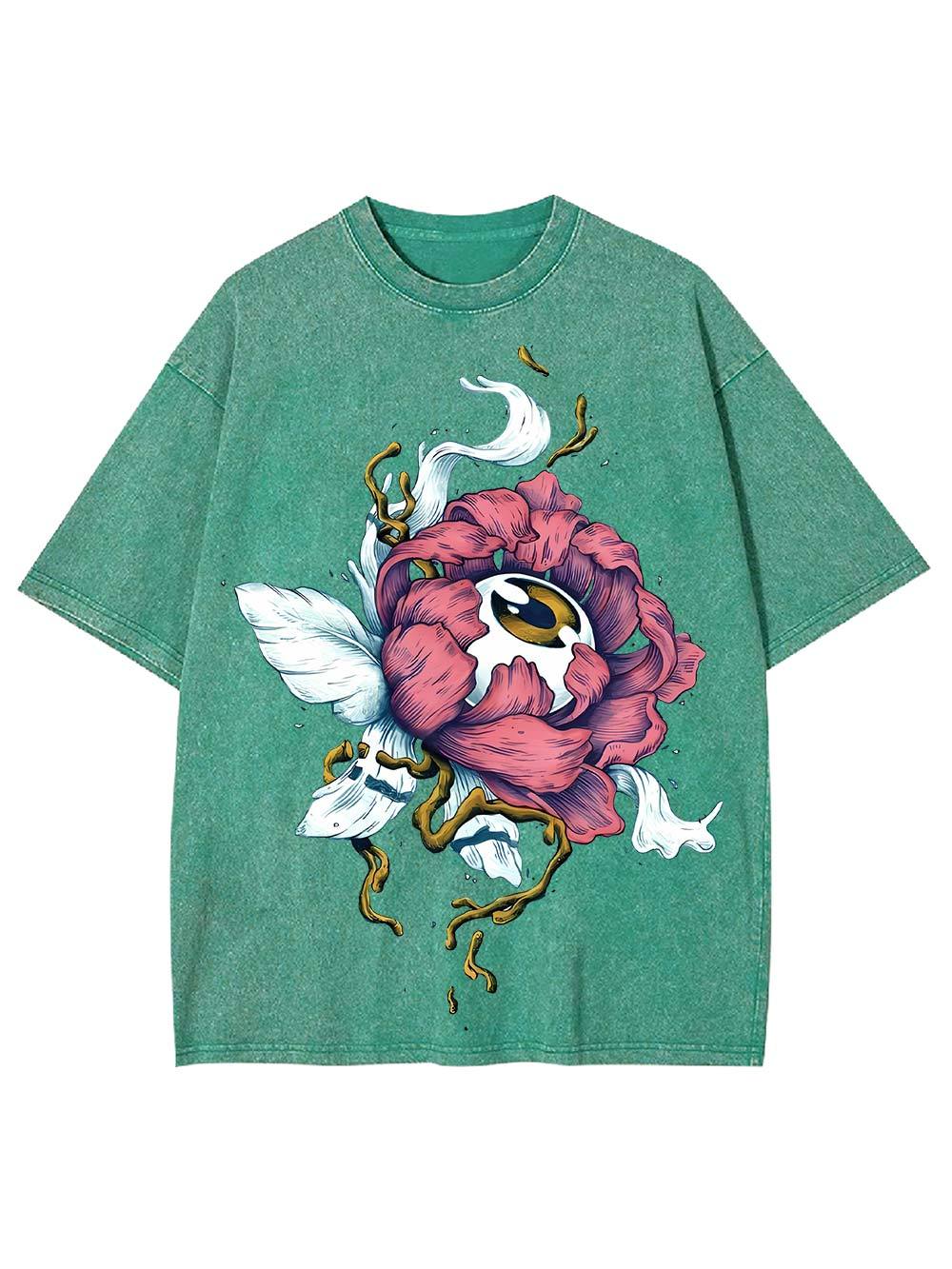 Floral Eye Fusion Washed Tshirt