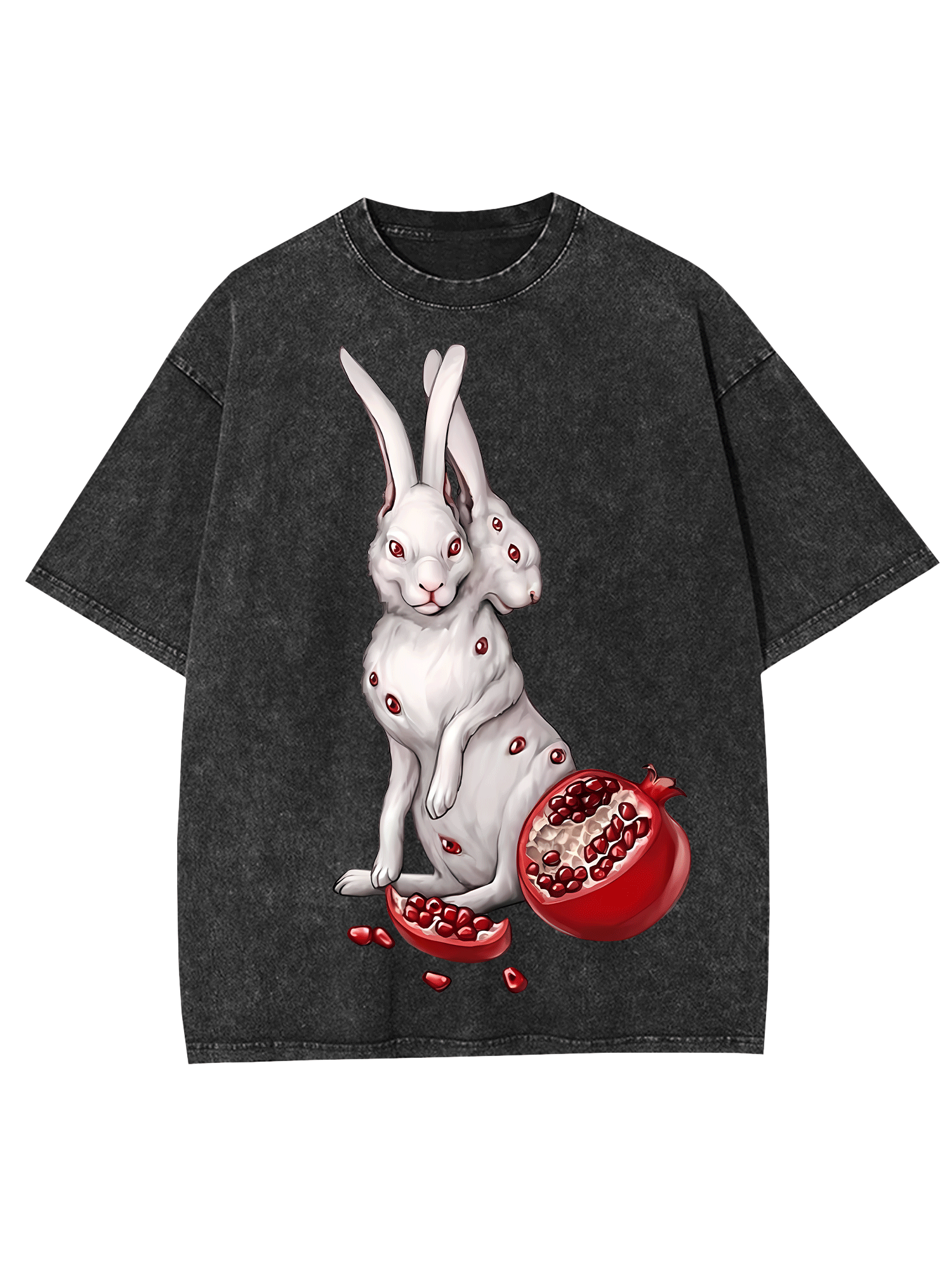 Rabbits And Pomegranate Washed Tshirt
