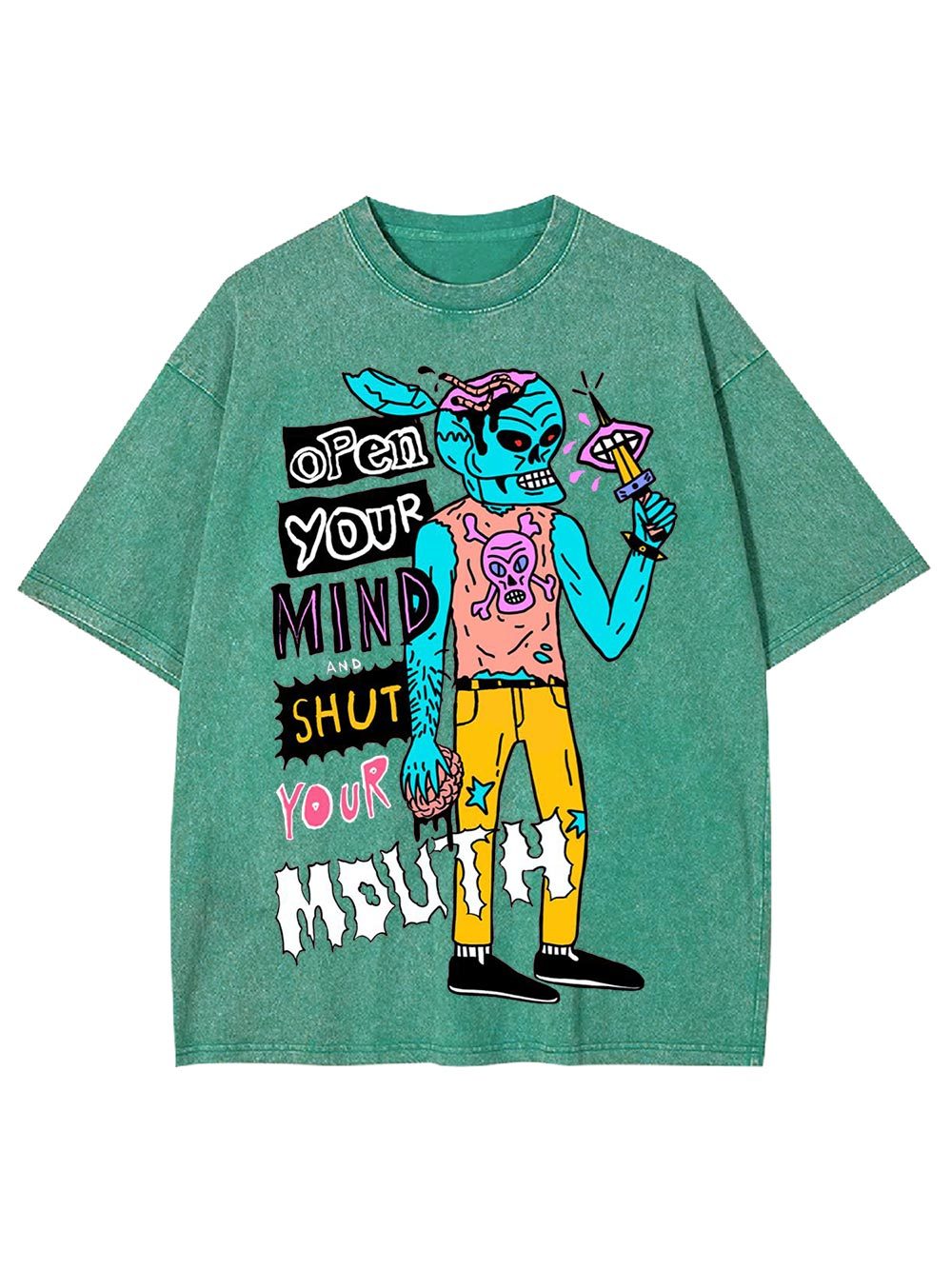 Open Your Mind And Shut Your Mouth Washed Tshirt