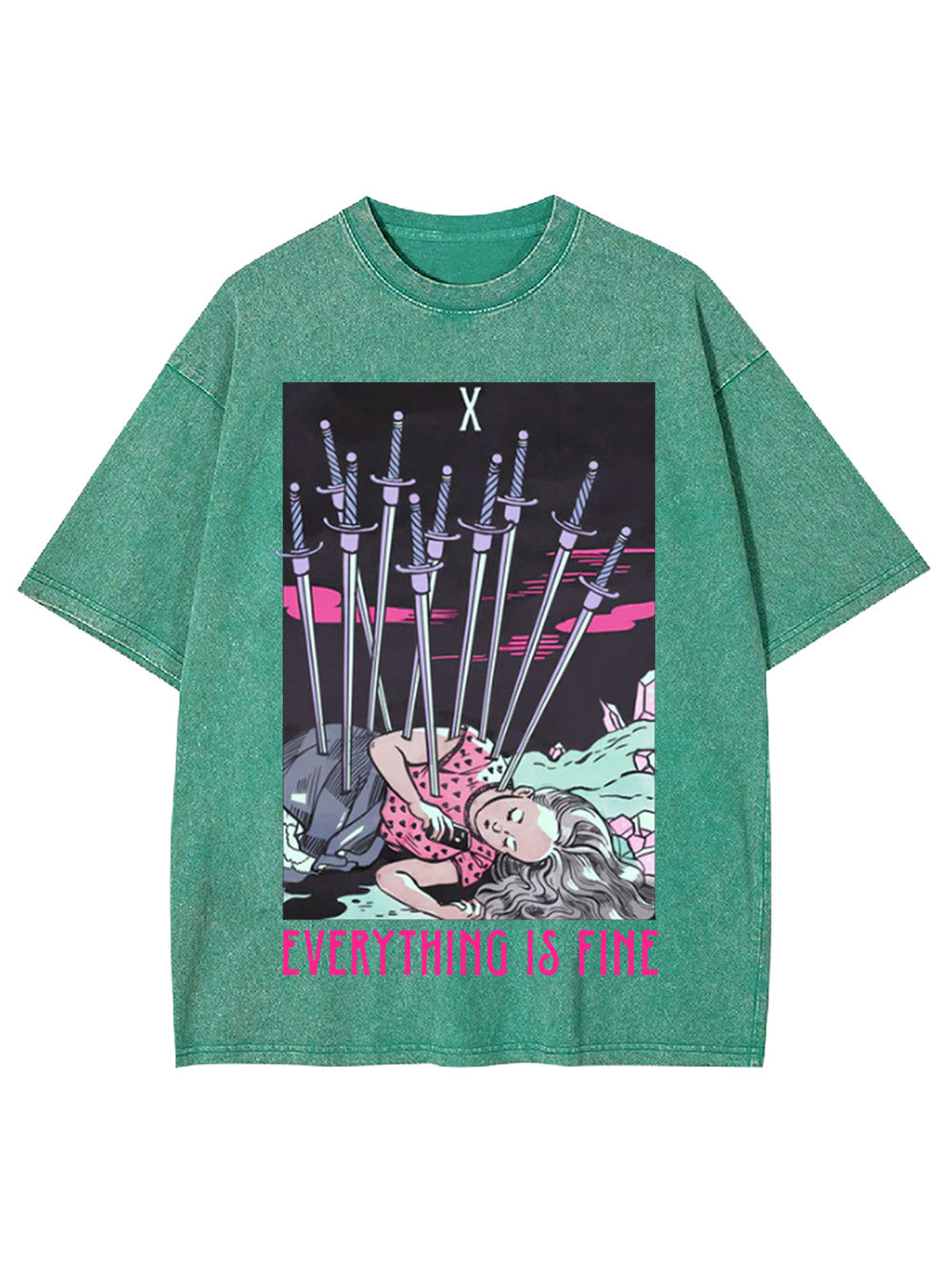 Eyerything Is Fine Washed Tshirt