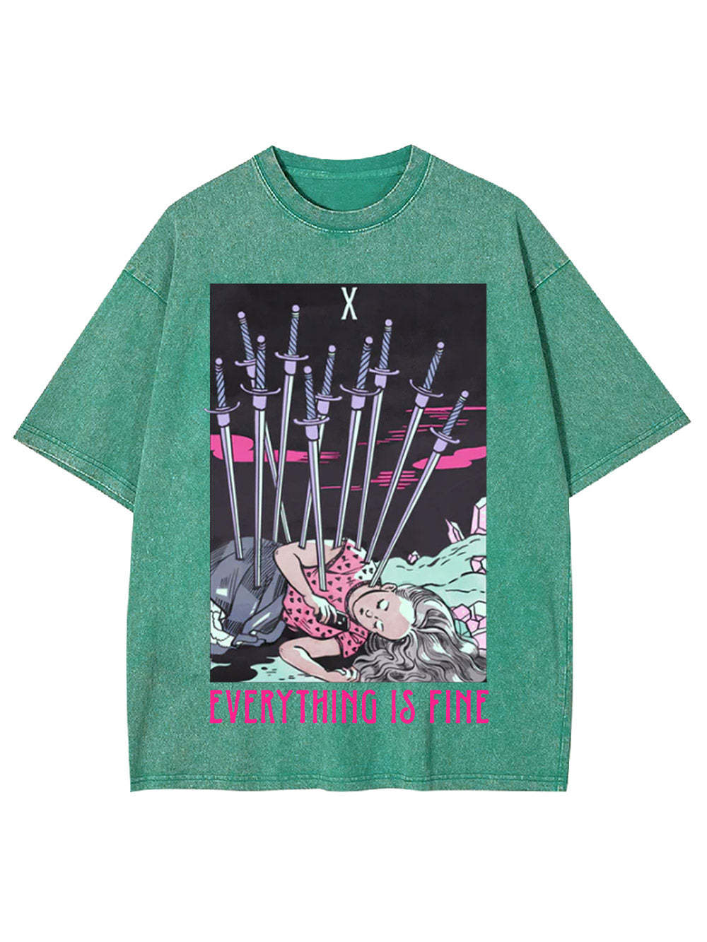 Eyerything Is Fine Washed Tshirt