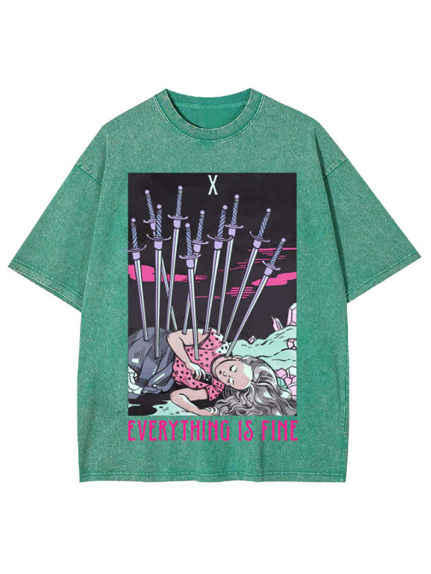 Eyerything Is Fine Washed Tshirt