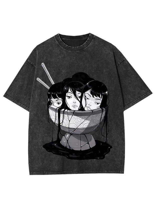 Three Faces in a Bowl Washed Tshirt