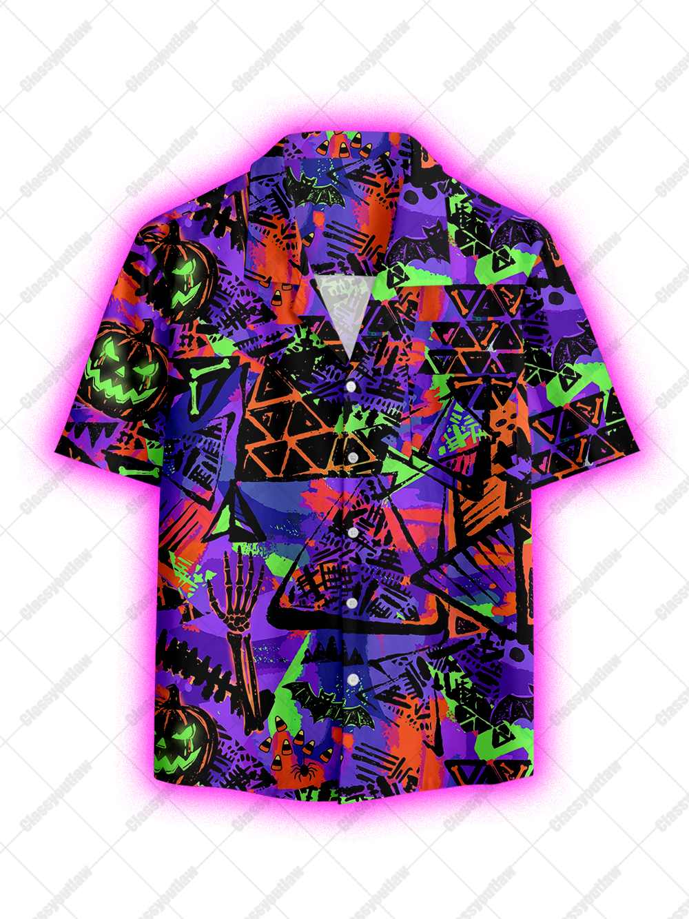 HALLOWEEN CHAOS BUTTON UP POCKET SHIRT