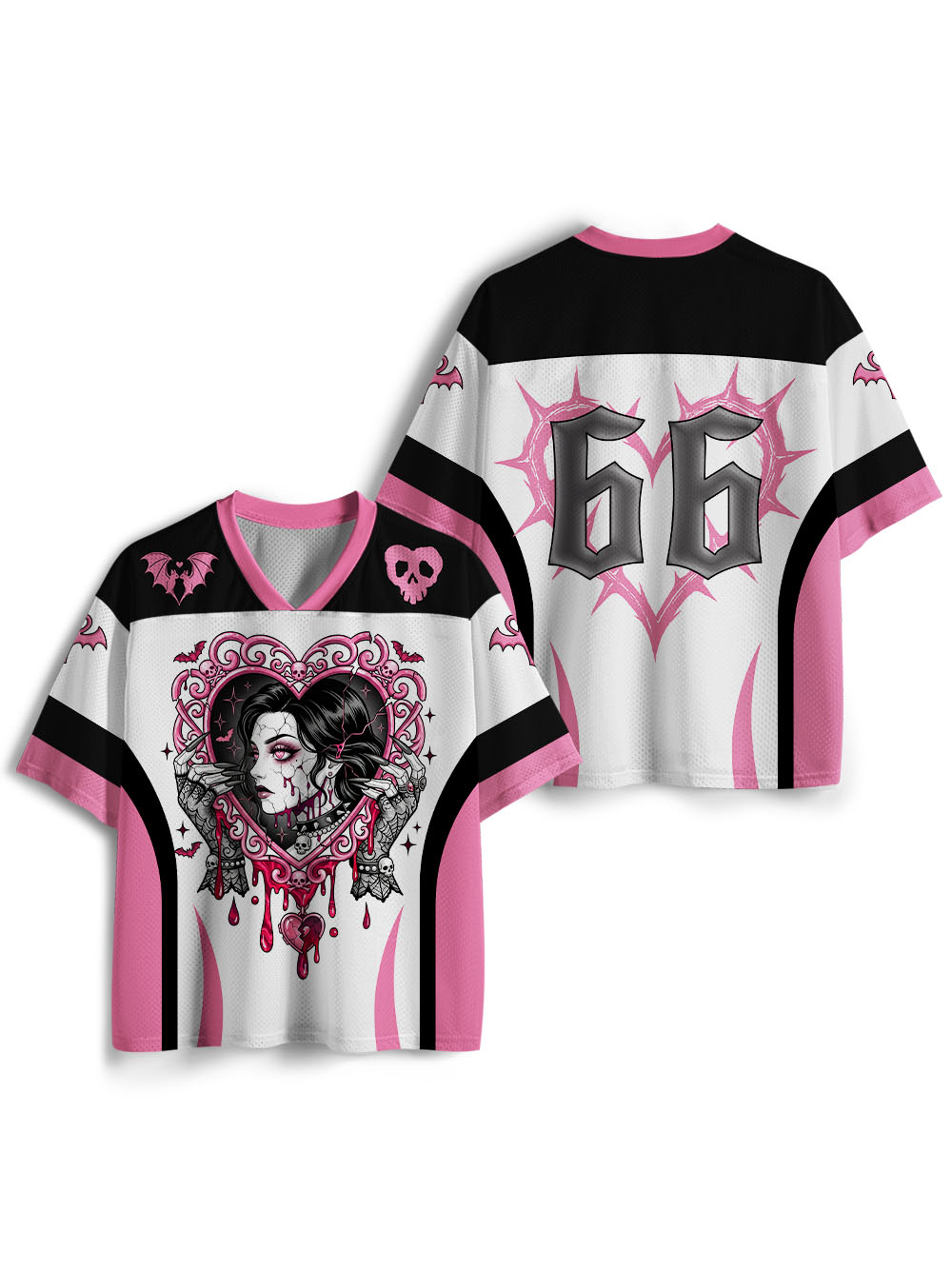 CRACKED LOVE GOTH GIRL MESH JERSEY