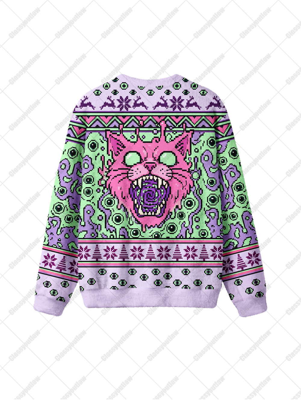 MONSTER CAT UGLY CHRISTMAS SWEATSHIRT