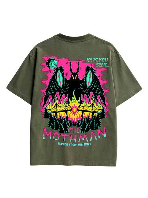 Mothman Double Sided Print Washed TShirt