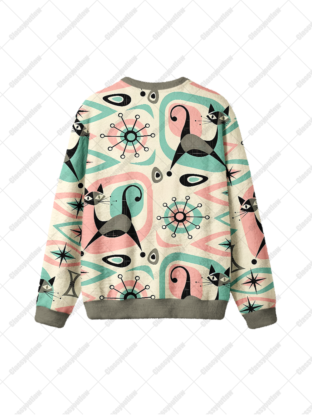 FUTURISTIC CATS KNIT SWEATSHIRT