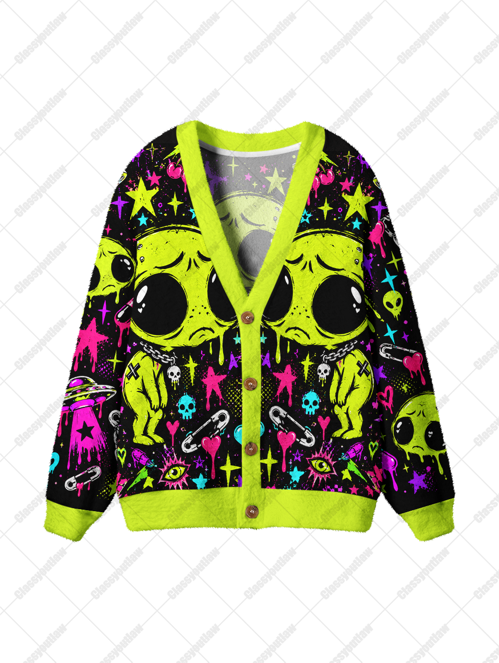 EMO CRYPTID ALIEN UGLY CARDIGAN SWEATERS