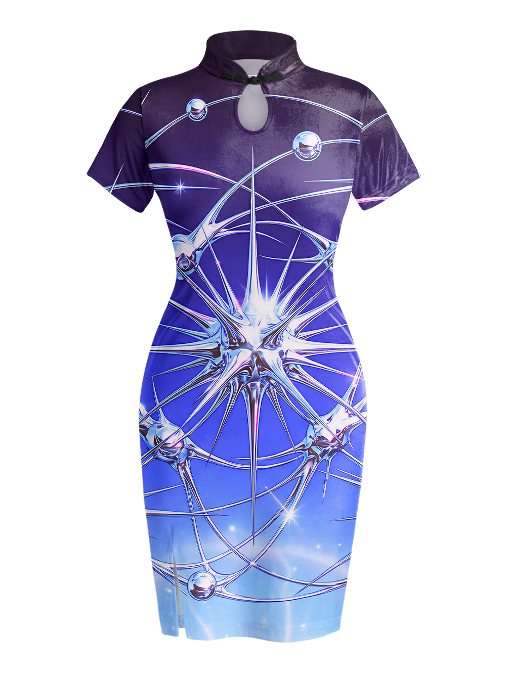CYBER COSMOS QIPAO MINI DRESS