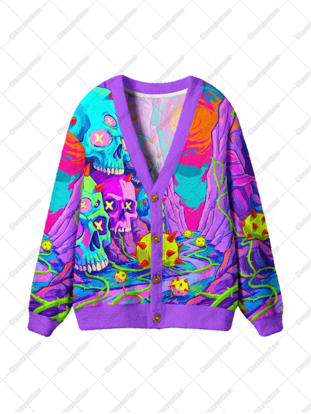 PSYCHO SKULL UGLY CARDIGAN SWEATERS