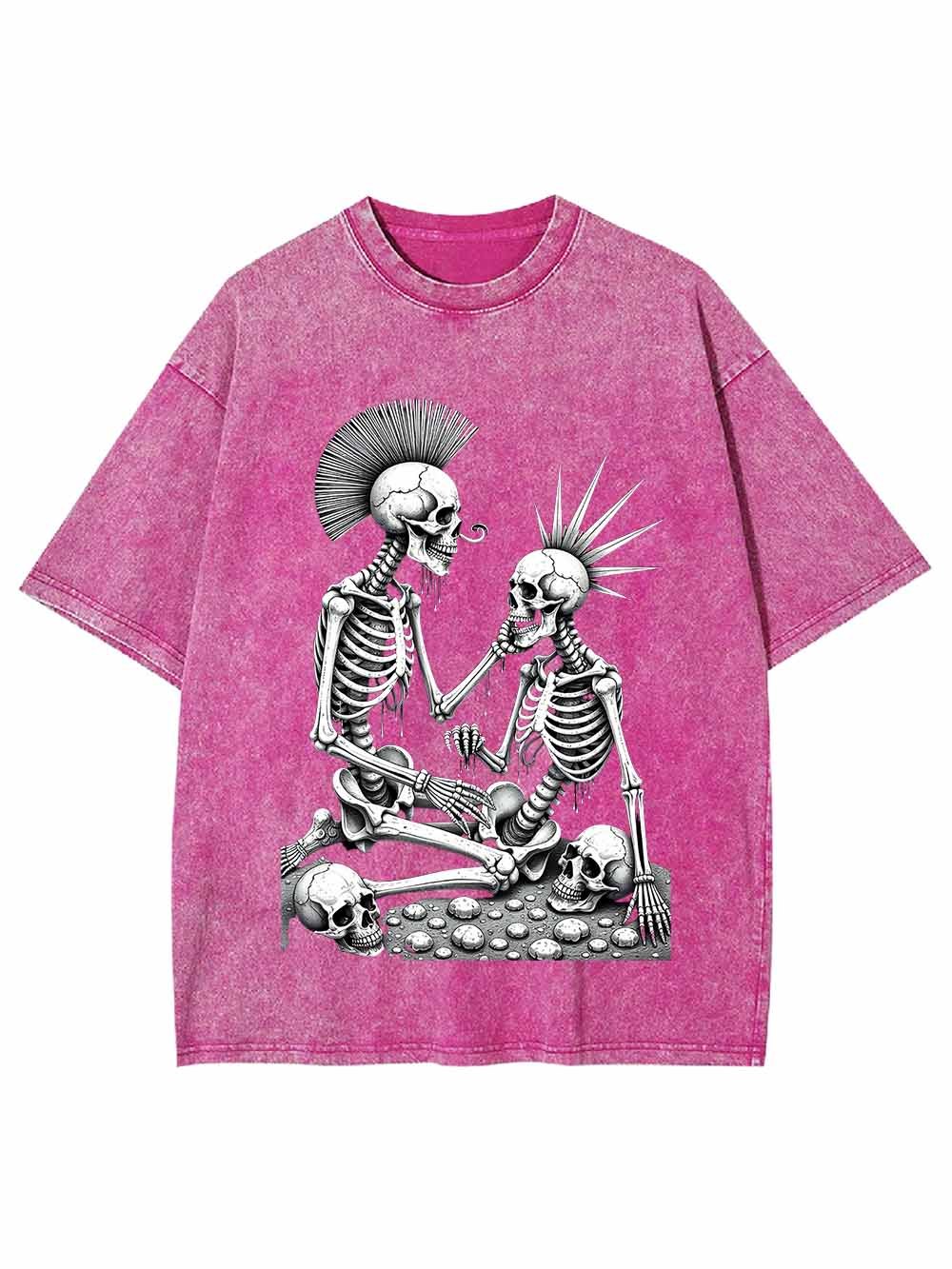Skeleton Couple Washed Tshirt