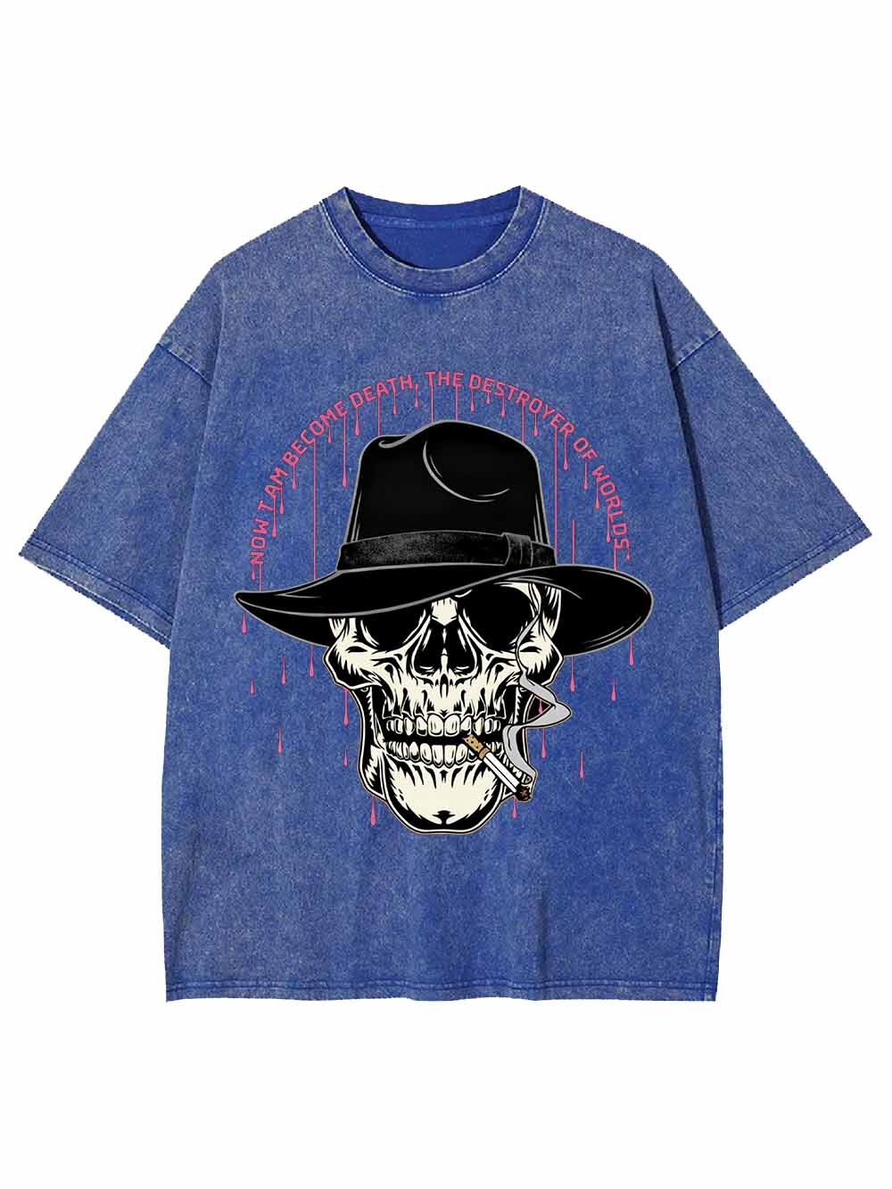Dark Skull Gentleman Hat Washed Tshirt