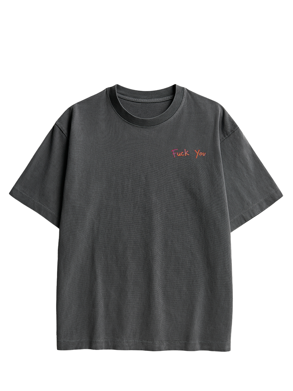 FUCK YOU THIS MUCH DOUBLE SIDED PRINT WASHED TSHIRT