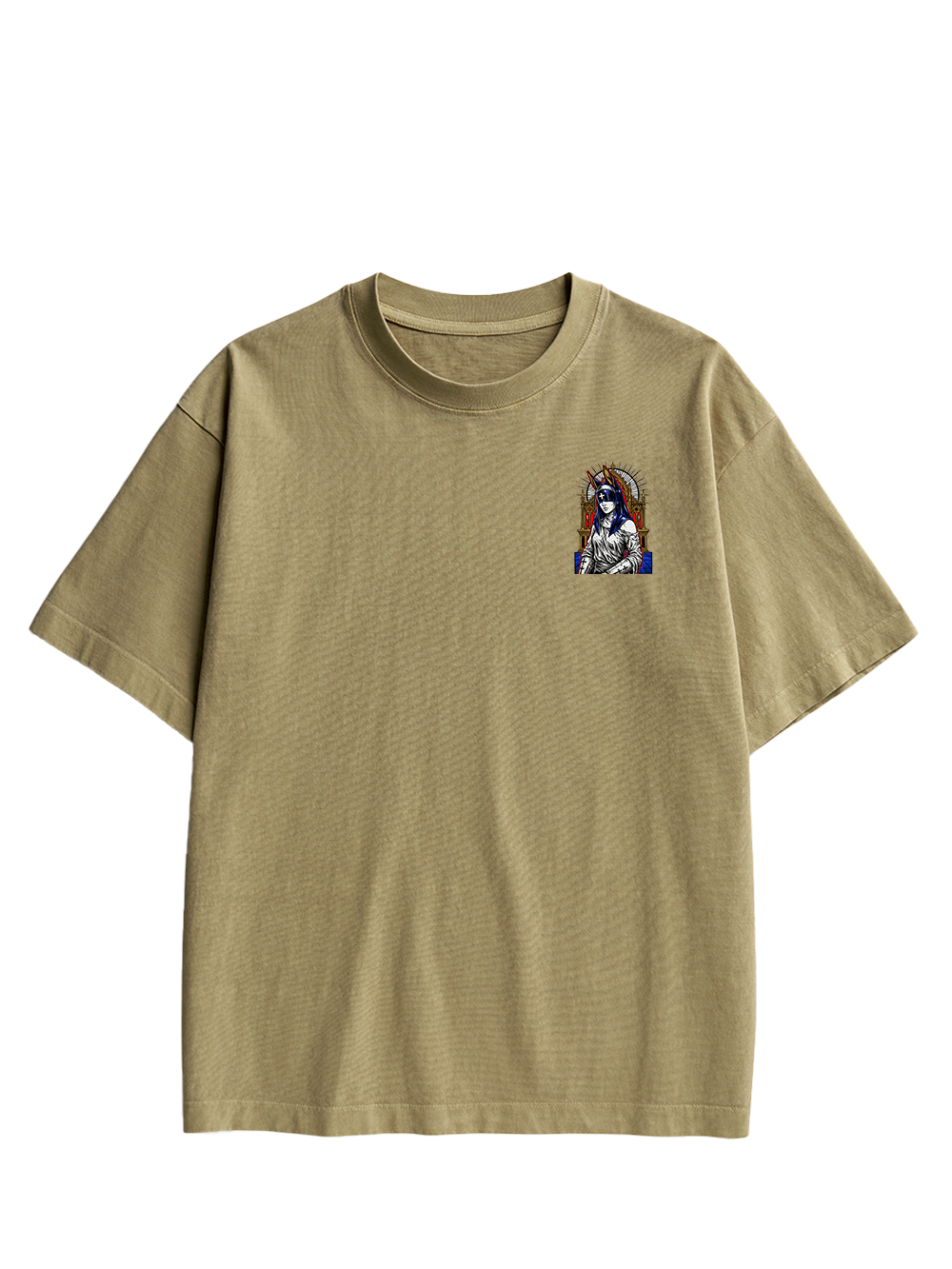GOTHIC NUN WITH BUNNY EARS CHURCH DOUBLE SIDED PRINT WASHED TSHIRT