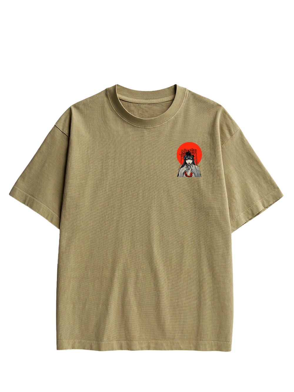CRIMSON ENCHANTRESS DOUBLE SIDED PRINT WASHED TSHIRT
