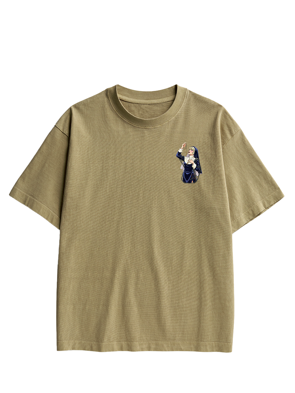 LICKING MANGA NUN DOUBLE SIDED PRINT WASHED TSHIRT