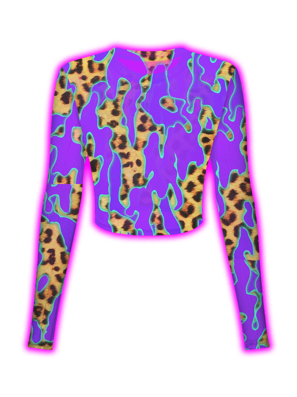 TRIPPY PURPLE LEOPARD MELT MESH TOP